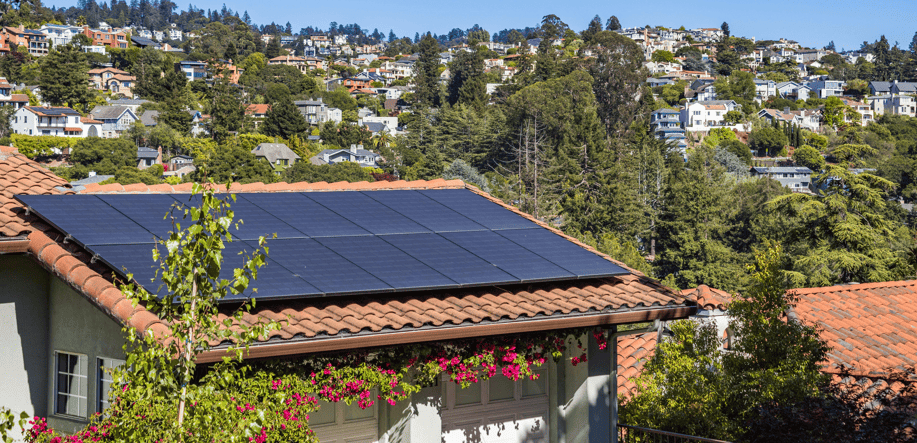 A sustainable home powered by solar energy.