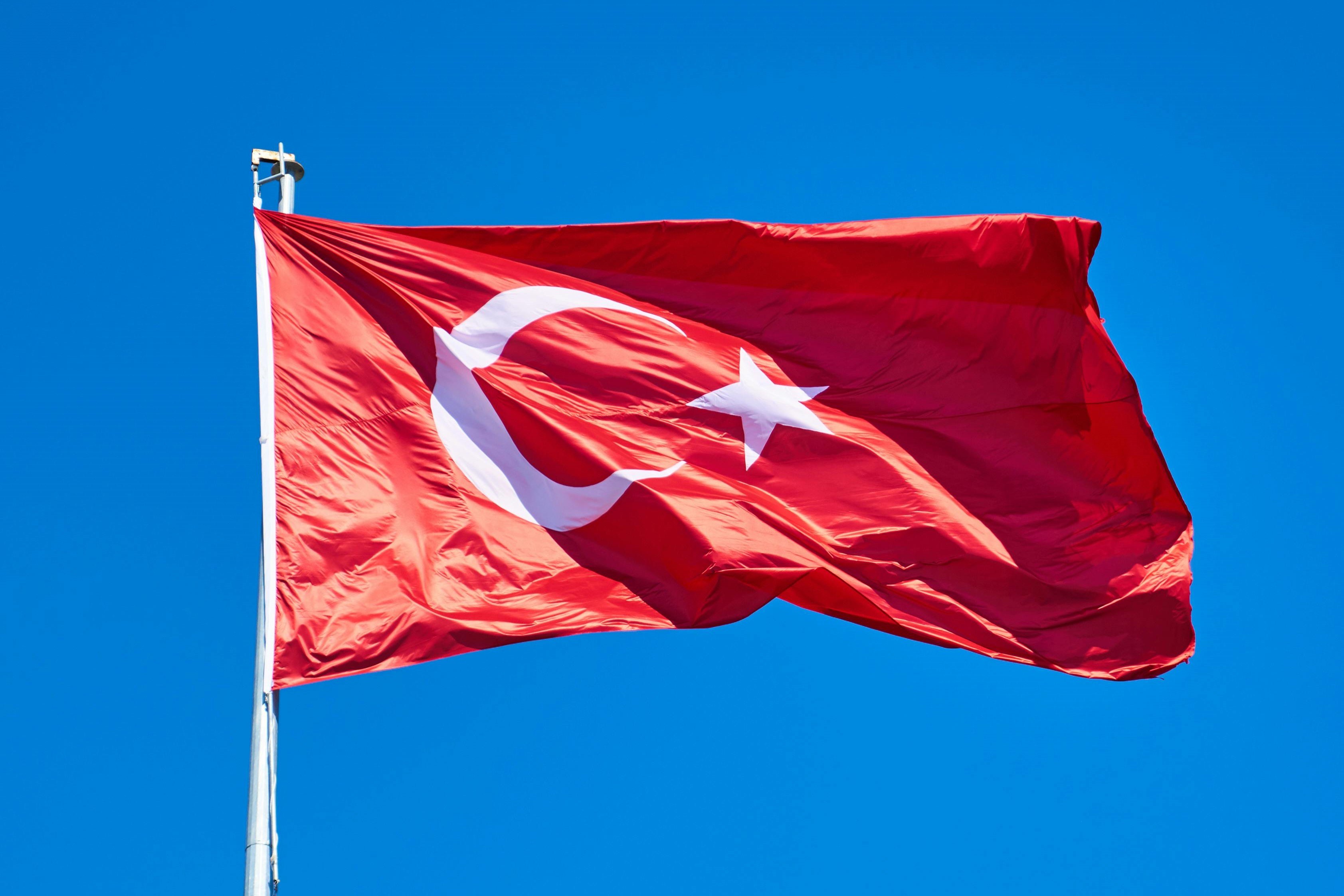 turkish flag waving