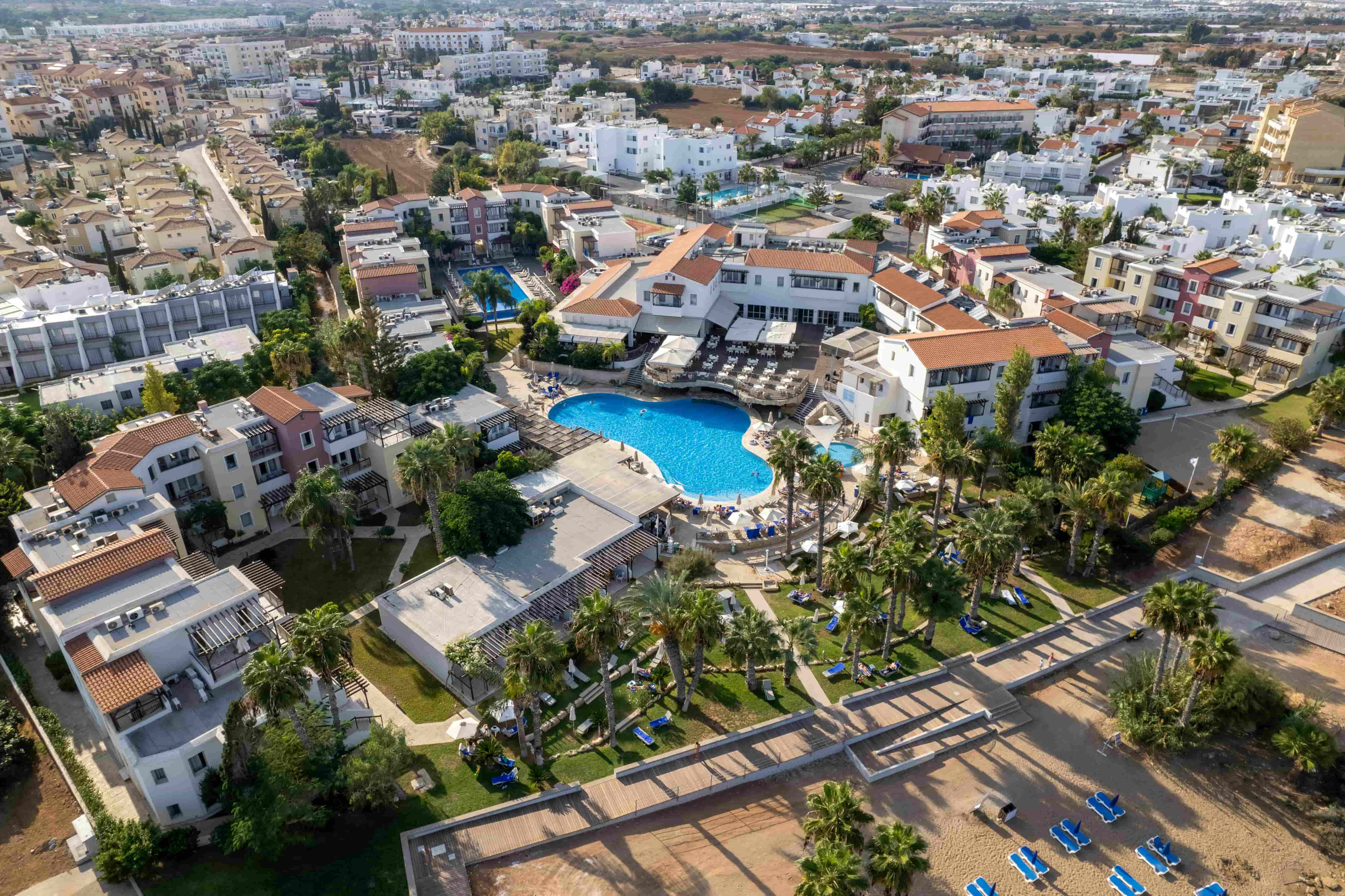 Aerial View a Swimming Pool in a Resort