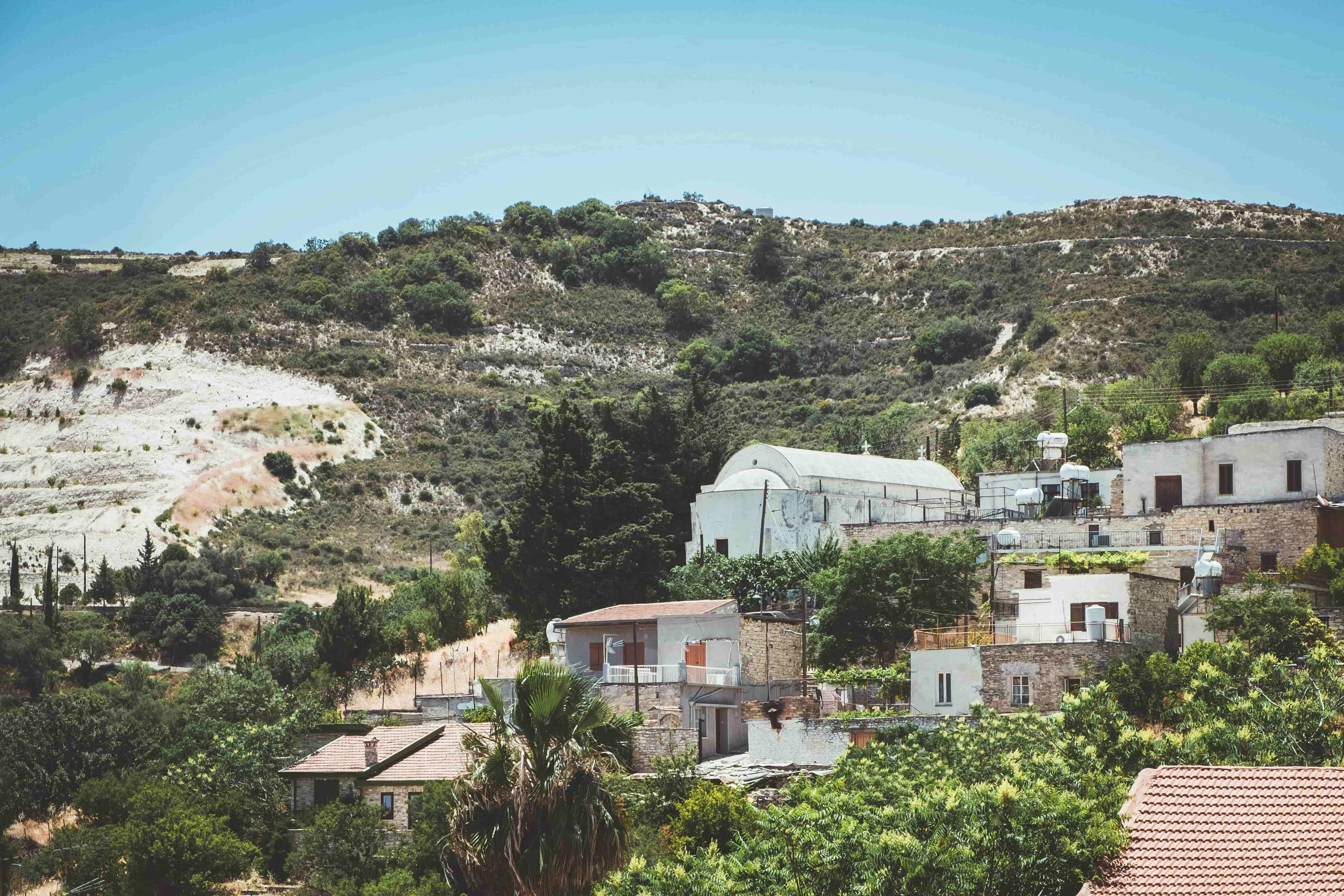 view of the slope of Pano Lefkara, Larnaca, Cyprus