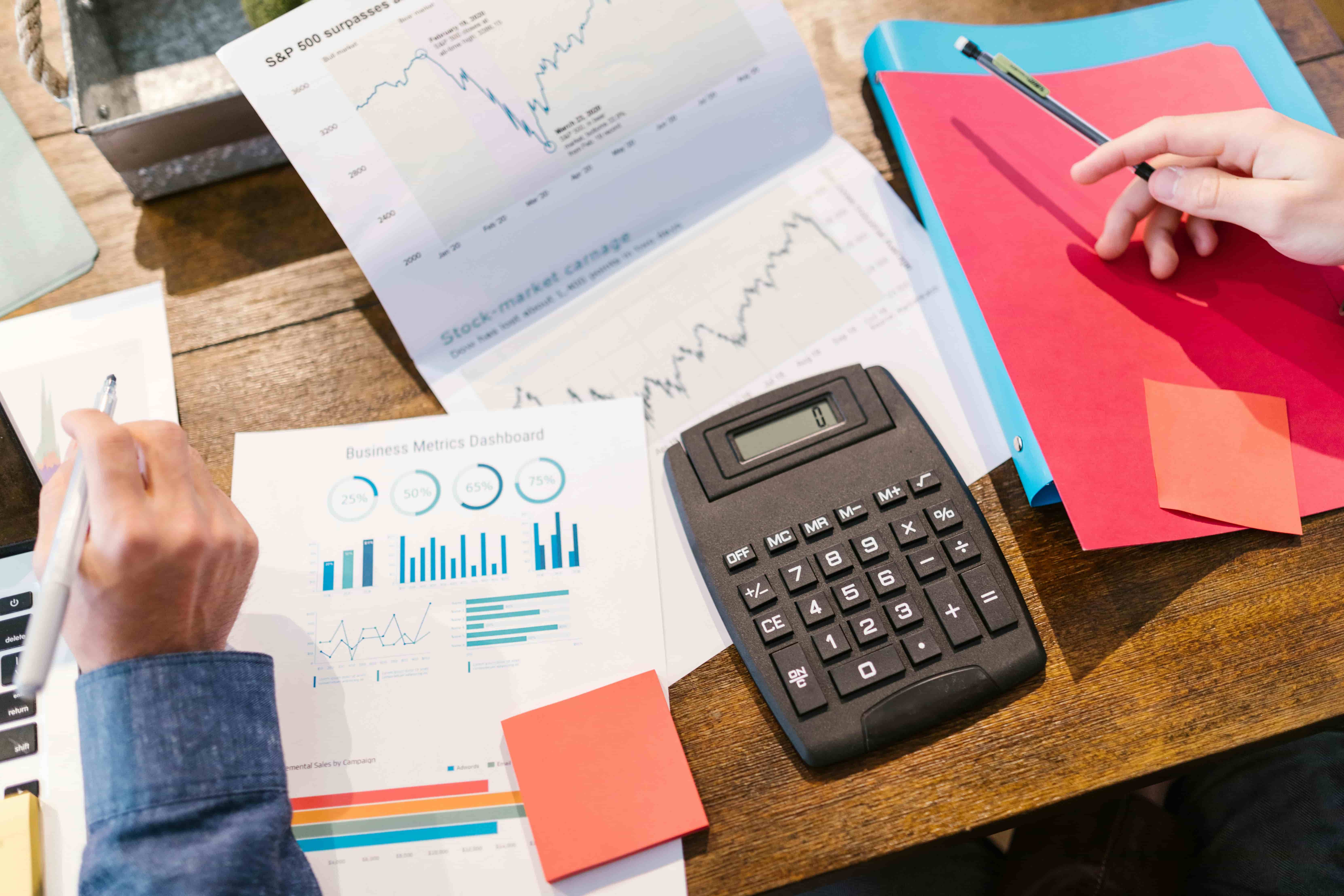 Office Desk with Finance Tools